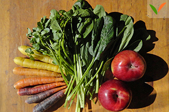 Dégradé de fruits et légumes