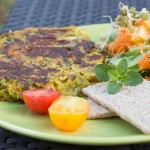 Omelette de pois chiches au pissenlit et plantain (végane)